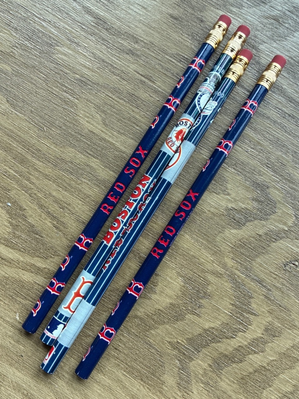 Vintage Boston Red Sox Pencils 4 Total MLB Baseball Retro Unused  Erasers are ol